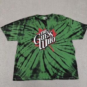 The Guess Who Shirt Mens XL Green Tie Dye Band‎ Tee Maple Leaf Classic Rock
